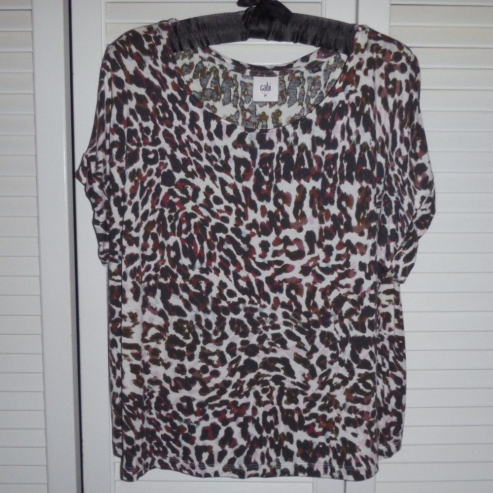 cabi Animal Print Crop Top size M #3414